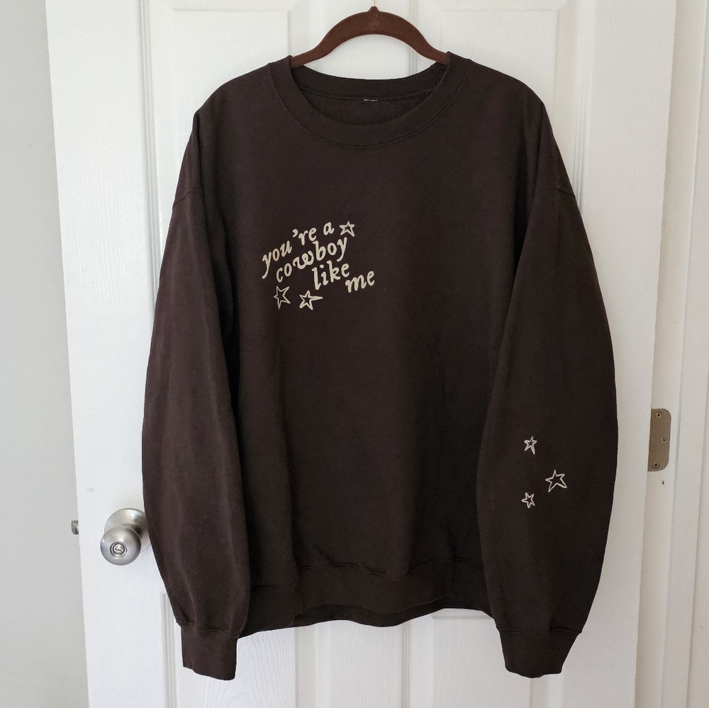 Etsy Taylor Swift Cowboy Like Me Brown Crewneck Size Large